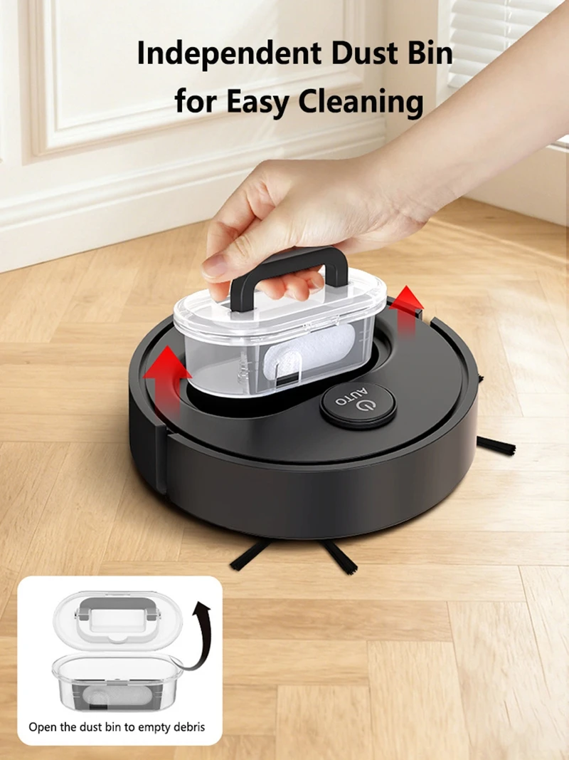 Automatischer Kehrroboter 3-in-1 Geräuscharm Ultra Dünn USB Wiederaufladbarer Staubsauger Mit Staubbehälter Mini-Reinigungsmaschine für Zuhause – Detail 4