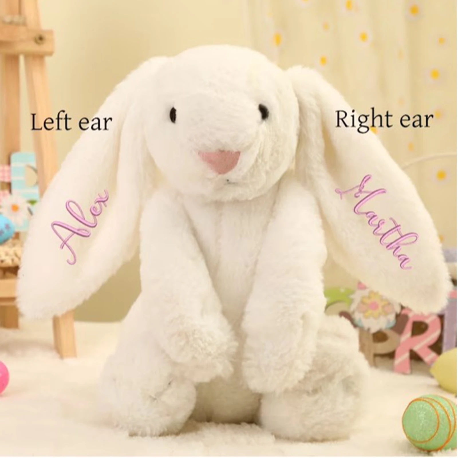 

Embroidered Plush Bunny toys Personalized Child'S Name Custom name Plush Toy Child'S First Easter boys girl kids Birthdays Gift