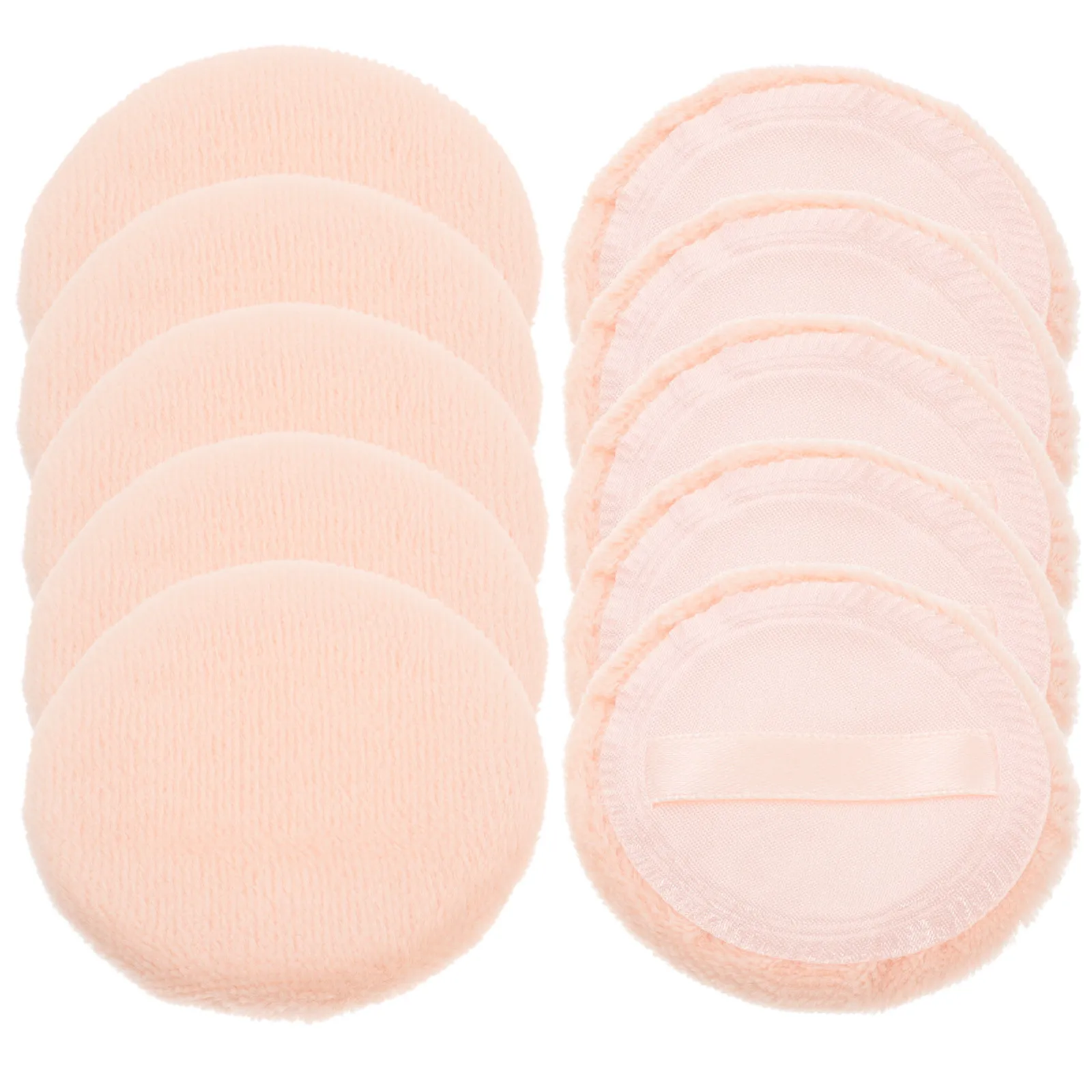10Pcs Pure Cotton Loose Powder Puff Supple Round Makeup Tool Safe Comfortable for Ladies Cosmetics Round Makeup Puff
