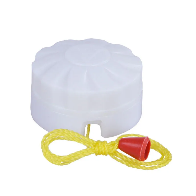1pc White Plastic Case Green Yellow Ceiling Pull Cord Switch AC 250V 6A for Home Office(color random for cord)