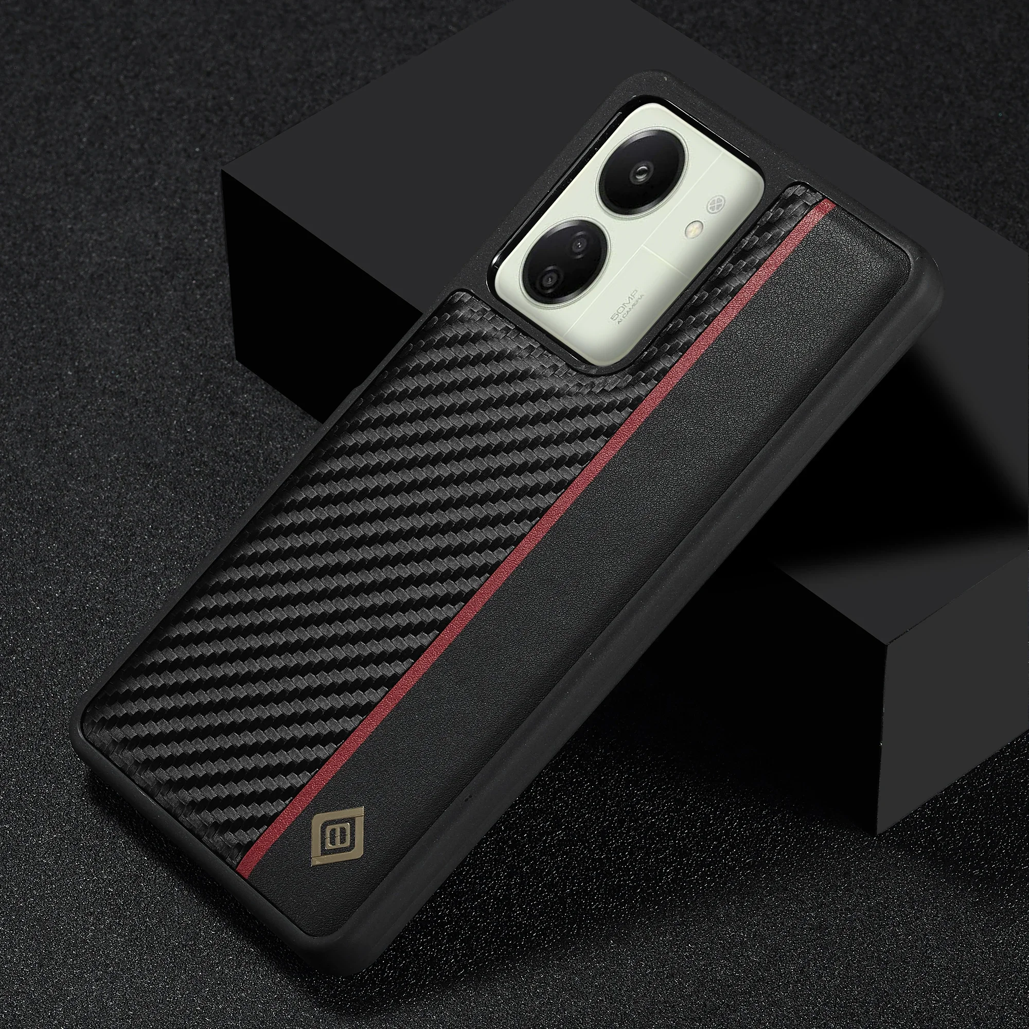 Carbon Fiber Texture PU Leather Case for Redmi Note 13 12 13C 5G 12S 11S XiaoMi Mi Poco X5 Pro Shockproof Protection Phone Cover