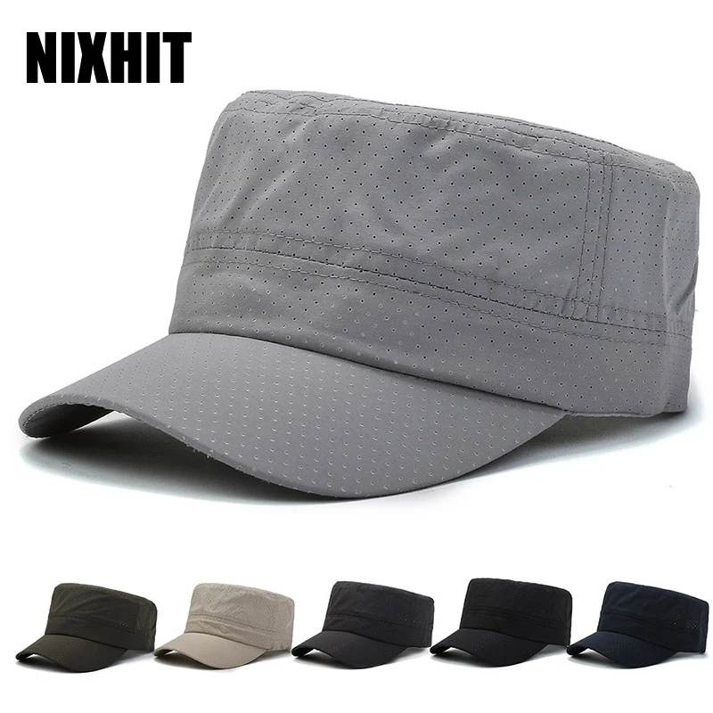 

NIXHIT New Summer Outdoor Sports Hole Breathable Quick Drying Men Women's Flat Cap Travel Climbing Runnning Fishing Hat A214