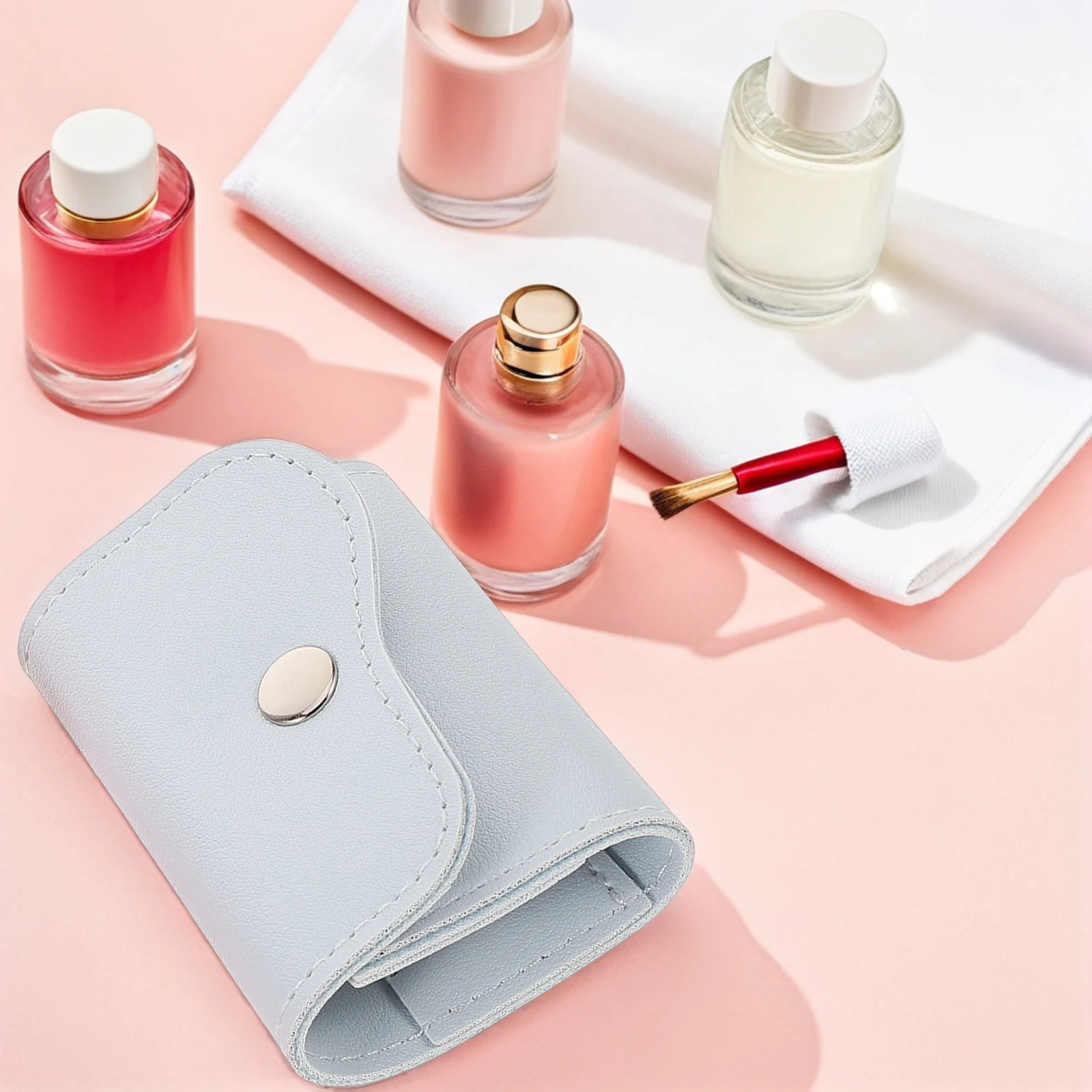 

2Pcs Nail Drill Bits Storage Case Portable Compact Snap Button Organizer Nail Tool Holder Bag for Manicure Organizer Salon Use