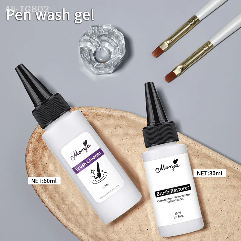 Professional Nail Brush Cleanser Liquid 30/60ml Quick Degreaser for Acrylic UV Gel Polish Manicure Care Cleaning Tool