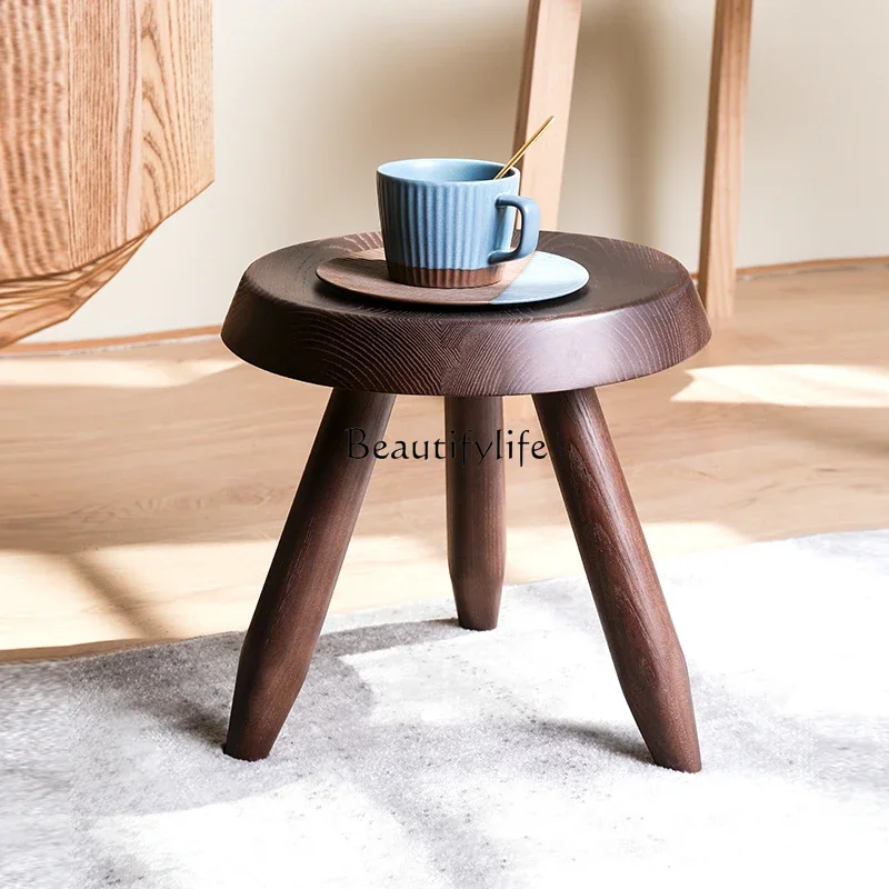 All solid wood small stool ash wood living room coffee table stool