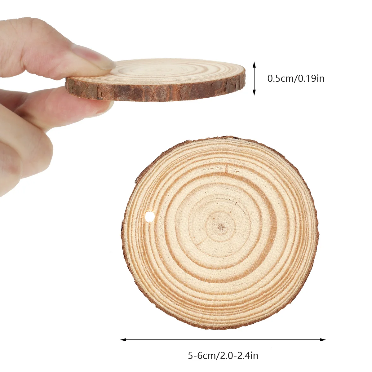 30pcs 5-7cm Thickness 0.5cm Natural Pine Round Wood Slices With Tree Bark Log Discs DIY Crafts Christmas Party Painting 2023