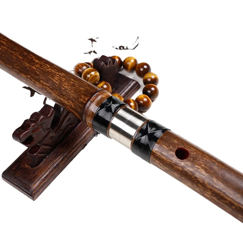 Hooqu Seruling Gua Bambu Ungu Mugwort Cina 8 Lubang Bambu Ungu Profesional Bertiup Baik Kirim Aksesori Profesional