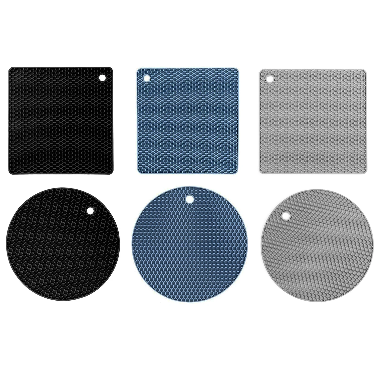 Silicone Trivets for Hot Dishes Heat Resistant Kitchen Pot Holders And Pads for Pots Pans - Protective Mats for Tabletops
