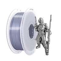 Shimmering Silver Silk PLA Filament 1.75mm 1KG: Smooth Glossy Material Compatible with Bambu Lab, Creality, Anycubic 3D Printers