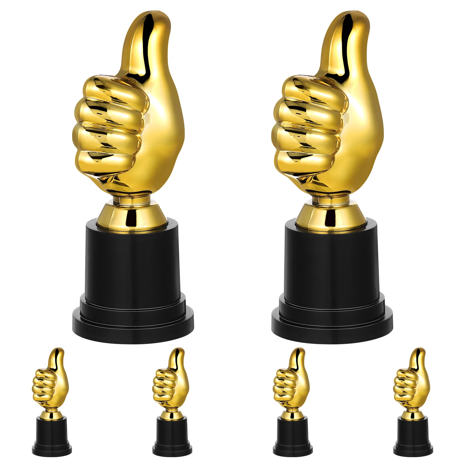 

6Pcs Mini Thumb Trophies Sturdy Plastic Small Award Trophy for Sports Competitions Winner Cups Thumbs Up Trophies