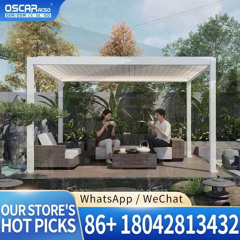 Outdoor Home Garden 3x3 3x4 Waterproof Louvered Aluminium Arches Arbours for Patio Balcony Backyard pergola