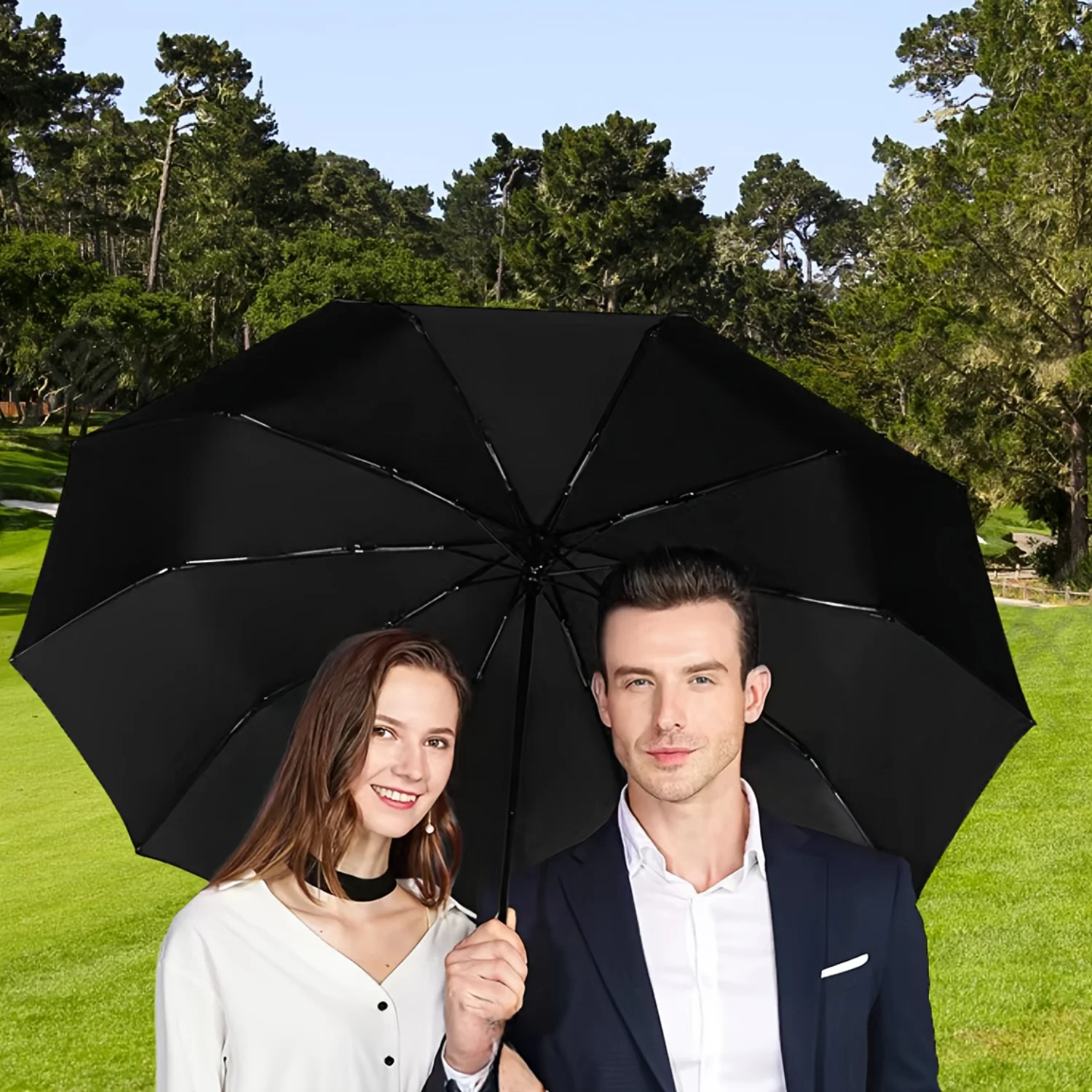 Wind Resistant 3-Fold Automatic Umbrella, Big 12 Bones Umbrella