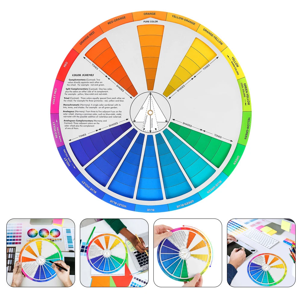 3 Pcs Color Card Mixing Chart Wheel for Painting Blending Learning Coloring Paper Charts Artists Child