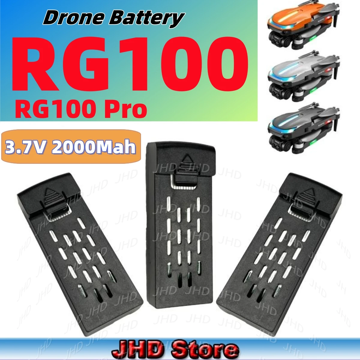 JHD Original RG100 Pro Drone Battery 3.7V 2000mAh GPS Drone Batter RG100Pro Battery Spare Accessories Parts Wholsale