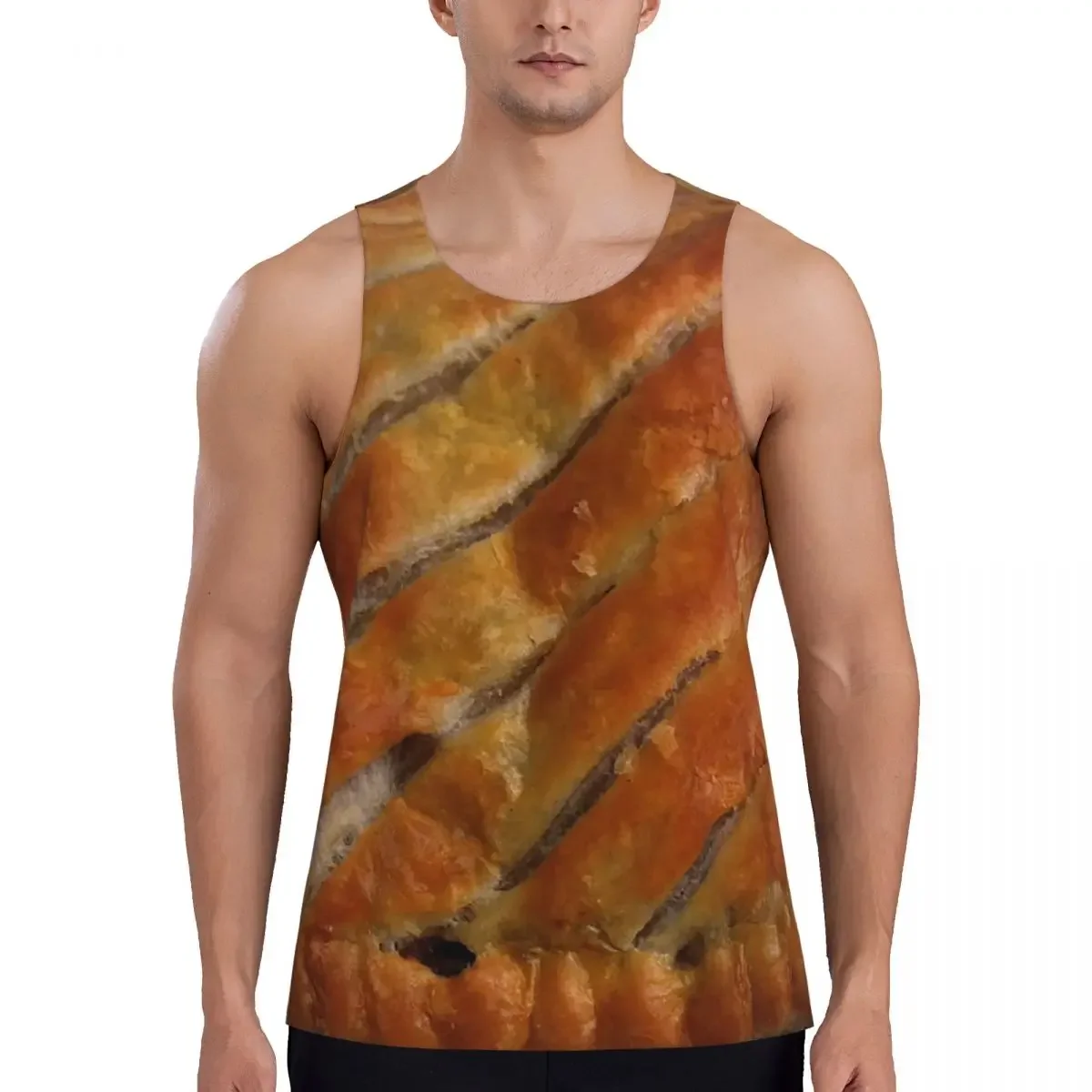 Quick Dry Greggs Steak Bake Gym Tank Muscle Sleeveless Shirt Bodybuilding Breathable Vest