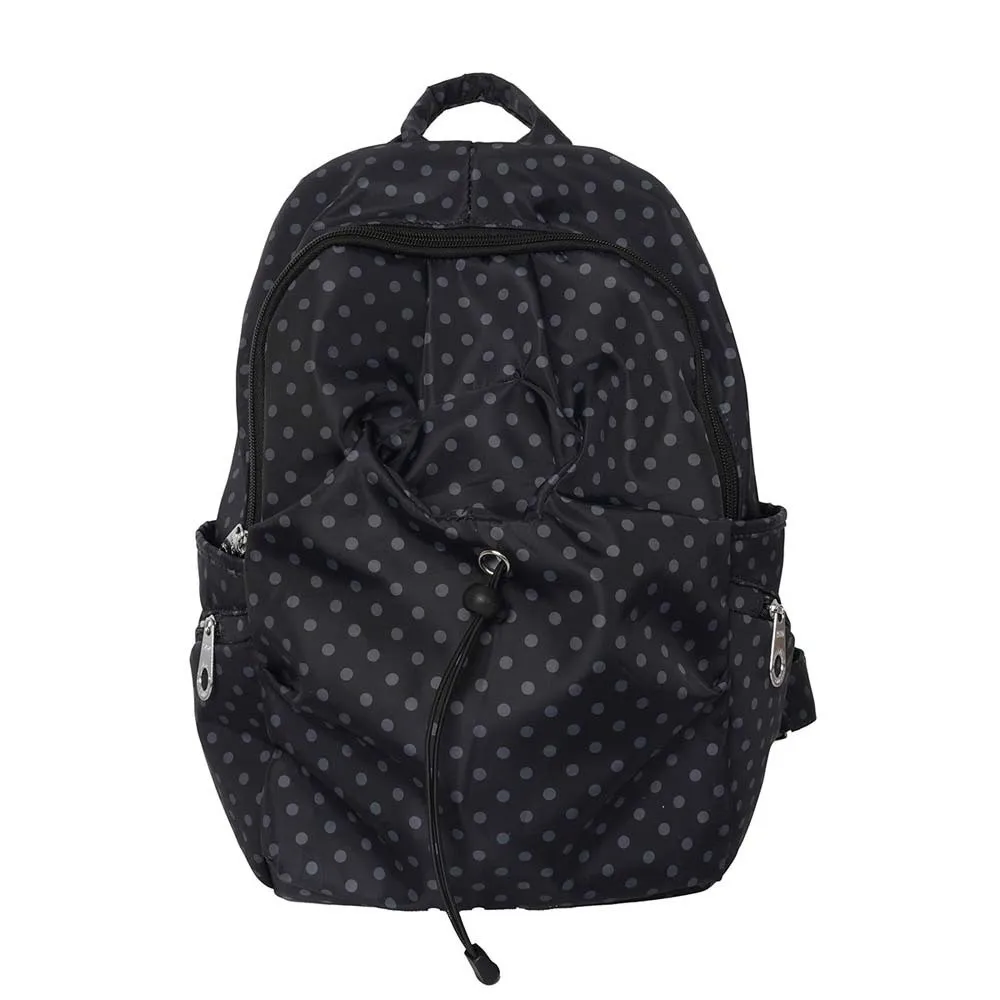 

Anti-splash Water Polka Dot Nylon Backpack Spacious Lightweight Student School Bag Durable Multi-Pocket Travel Daypack
