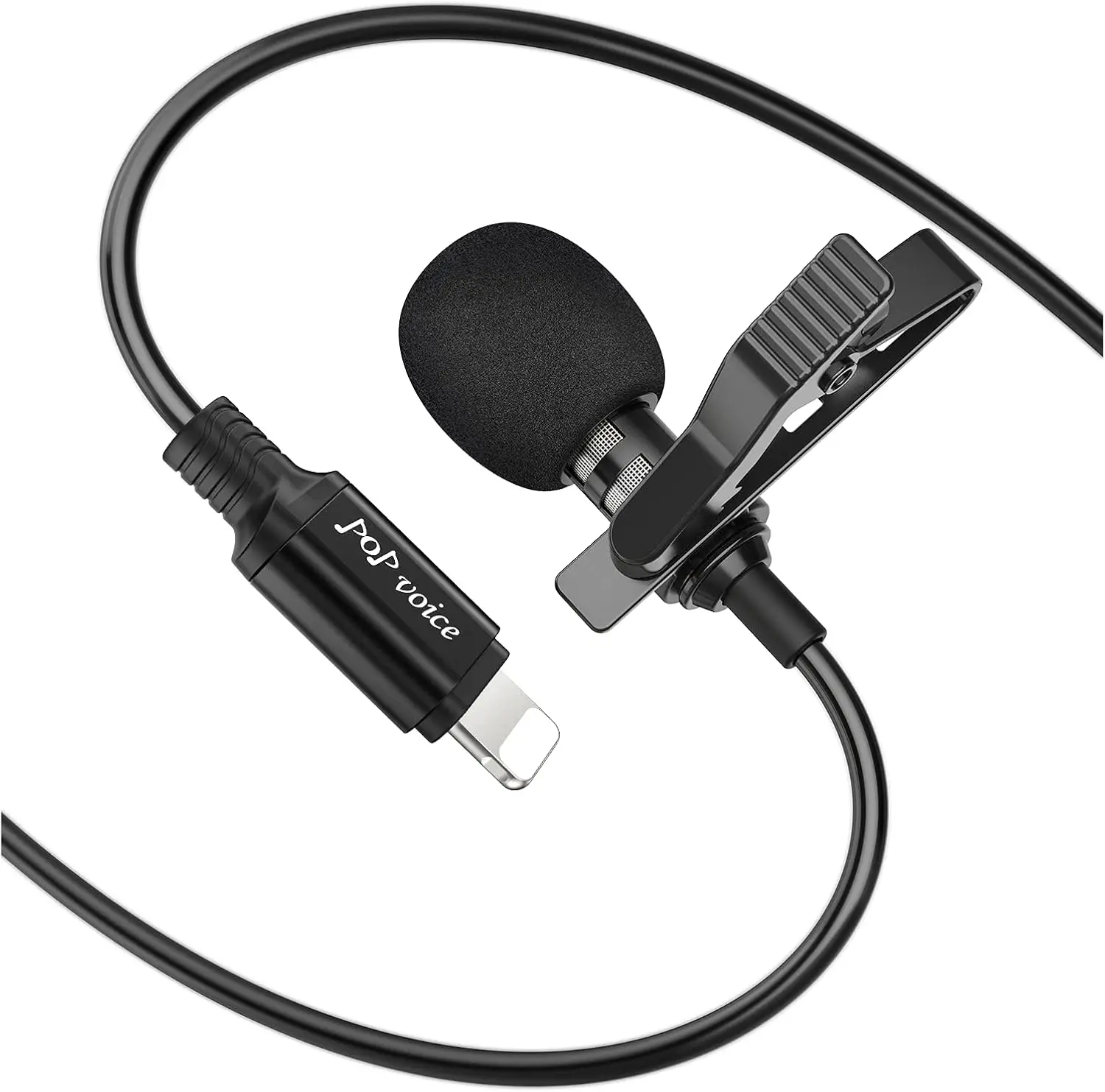 

Lavalier Microphone for iPhone iPad iPod, Omnidirectional Condenser Mic 6.6ft, for YouTube Podcast Vlogging Interview