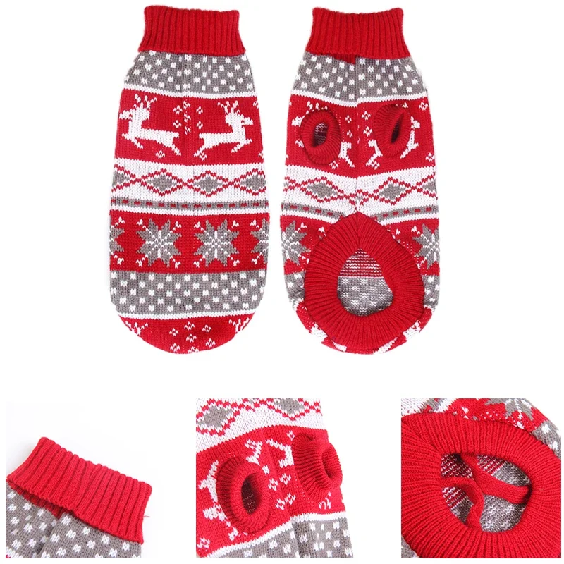 Cute Cartoon Reindeer Sweater for Pets Warm Costume Christmas Dog Sweater Puppy and Cat Jumper Knitwears Winter Dog Clothes
