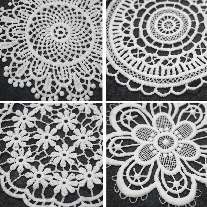 Bordado Flor Applique Mesa Placemat, Caneca De Café Pad Cover, Bebidas Mat, Copos Coasters