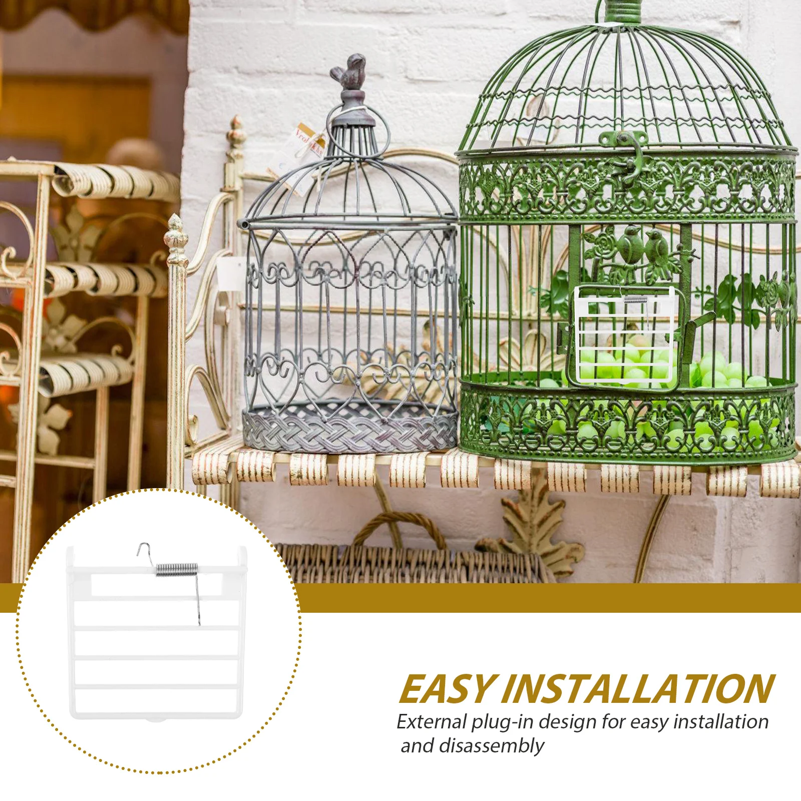 3pcs Spring Wires Bird Cage Door Replacement Bird Cage Accessory Door for Cage with Vertical Wires