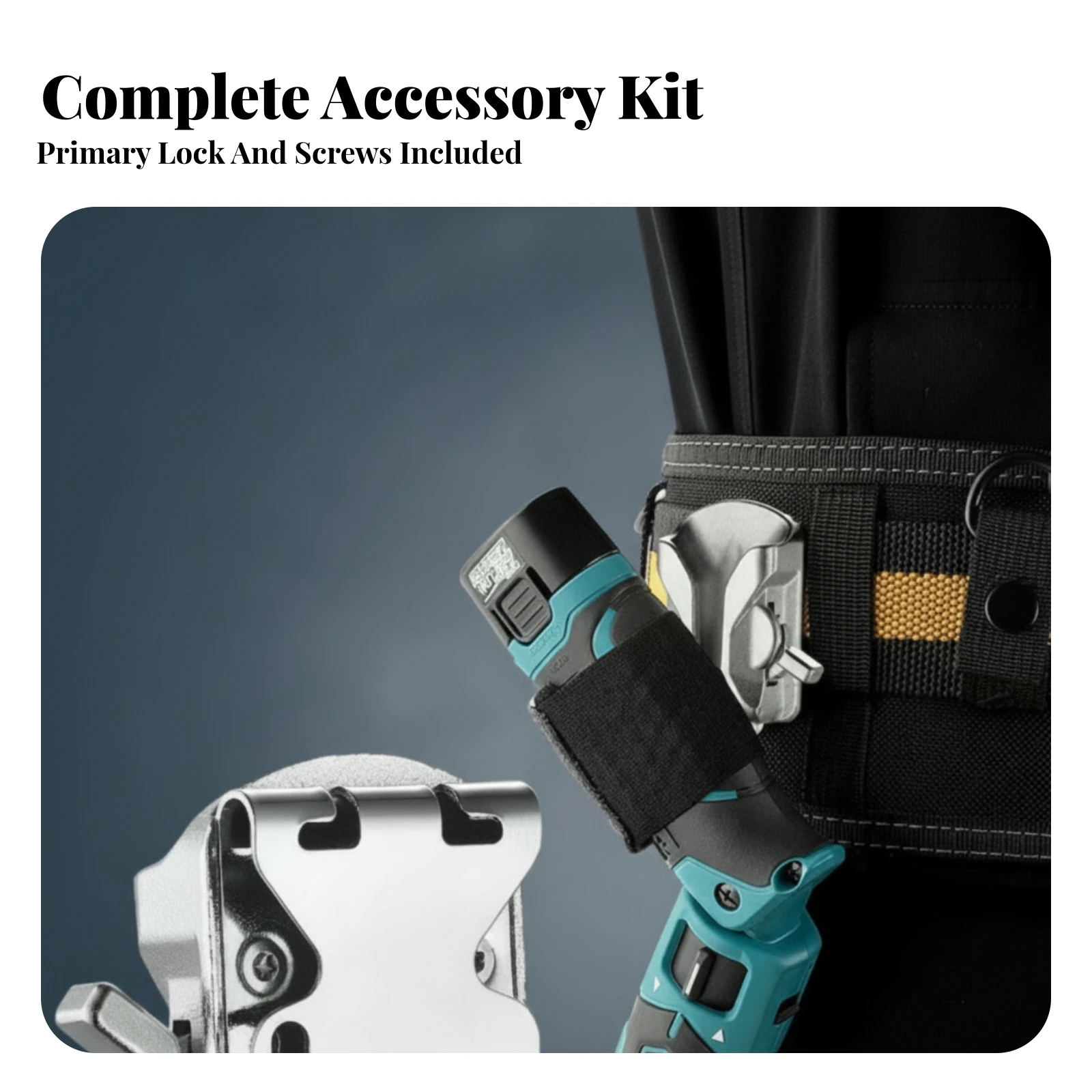 Quick-Hang Lock Aluminum Alloy Power Tool Holder Tool Belt Hook Compact Belt Hook Clip Rectangular Body