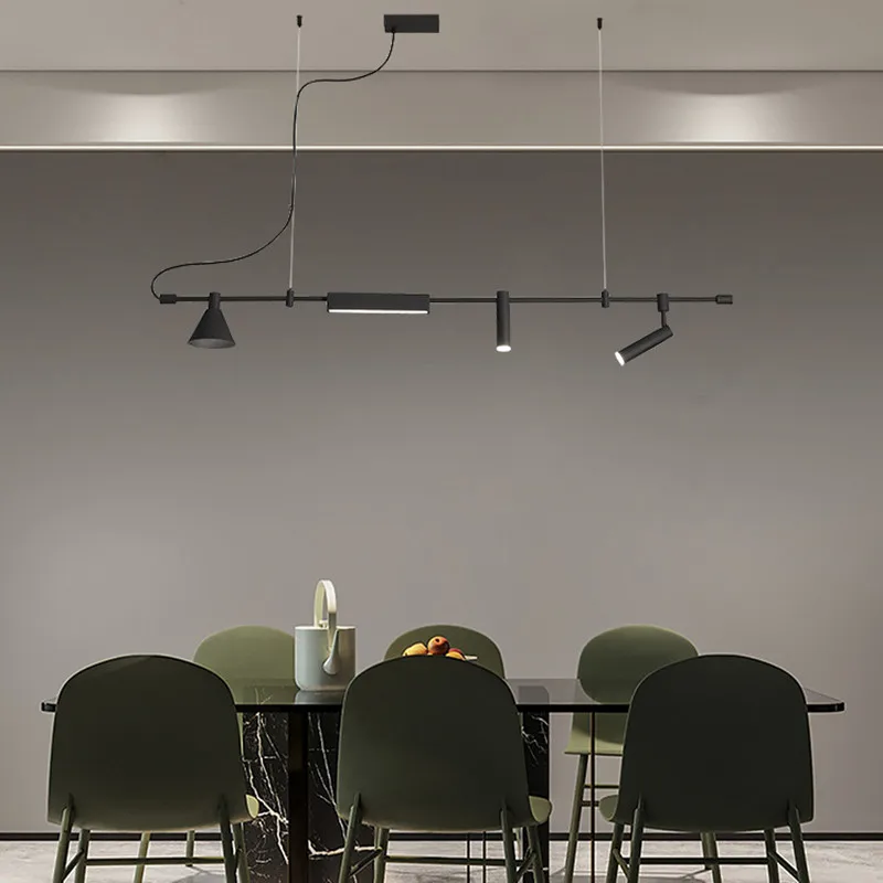 Lampadario a Led di design nordico nero per tavolo da ufficio sala da pranzo lampade a sospensione da cucina apparecchio di illuminazione