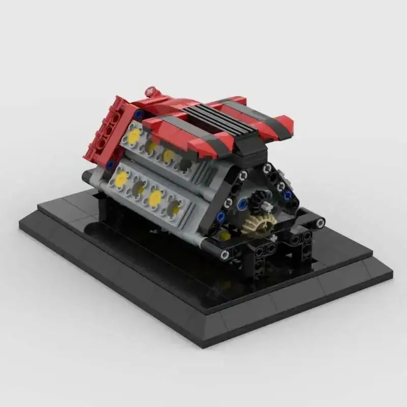 

The new W16 cylinder engine electric model technology mechanically assembles the MOC building block toy model