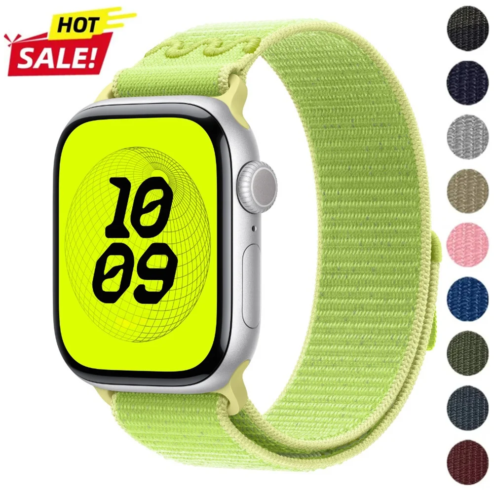 Nylon Sport Strap for Apple Watch 46mm 42mm 49mm 45mm 41mm 44mm 40mm Band for IWatch Ultra 1-3 Series 11 10 9 8 7 6 SE 5 4 3