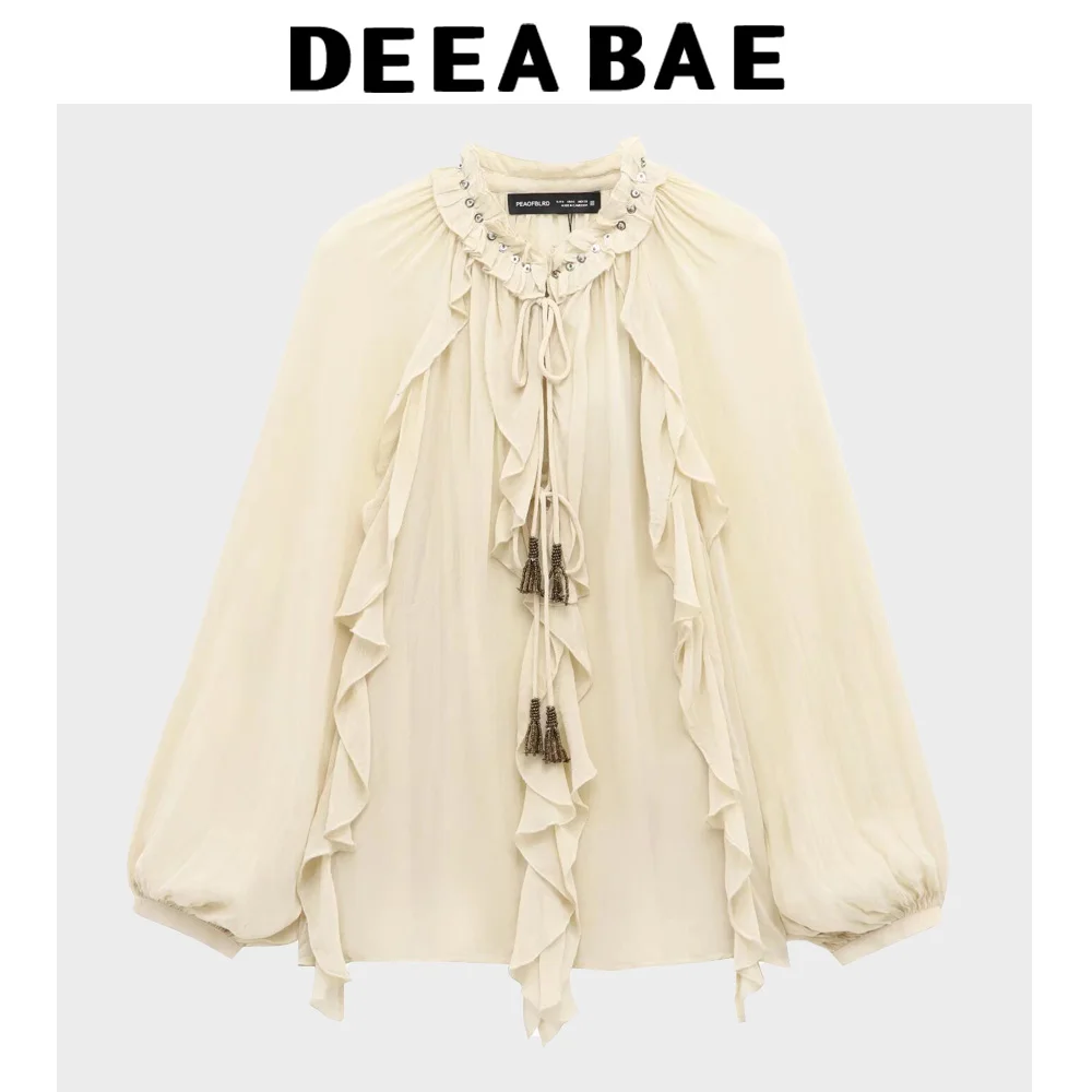 DEEABAE Women's Clothing Offers With Free Shipping Layered Romantic Style Casual Long Sleeve Shirt