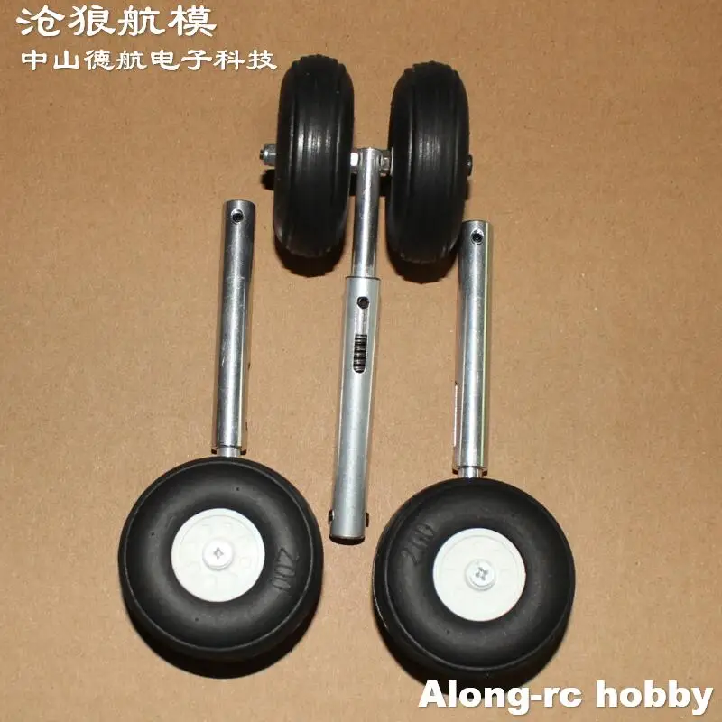 118mm une deux roues en polyuréthane en alliage d'aluminium léger Anti-Vibration trains d'atterrissage D3 D4 pour pièce de modèles d'avions LG RC rétractable