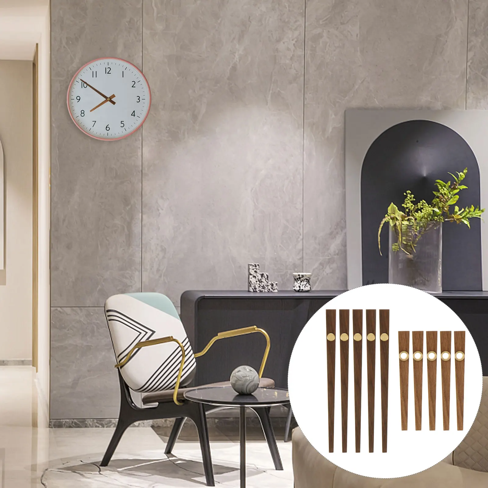 

5Sets Wooden Clock Hands High Quality Material Simple Design Classic Color No Fade DIY Craft Accessories Clock Hands