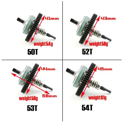 Metalen 6878 Complete Slipper Clutch met 15/17/19T Rondsel voor 1/10 Slash Stampede Rustler 4x4 VXL Upgrade Onderdelen