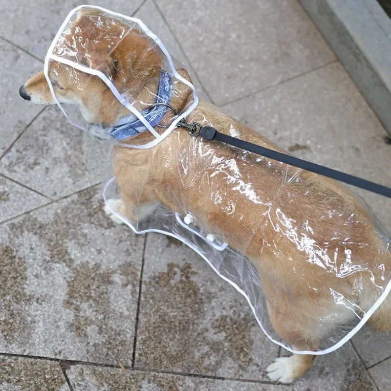 Pet Dog Puppy Transparent Rainwear Raincoat Pet Hooded Waterproof Jacket Clothes Soft PVC Small Dogs Raincoat Puppy Rain Poncho - view 2