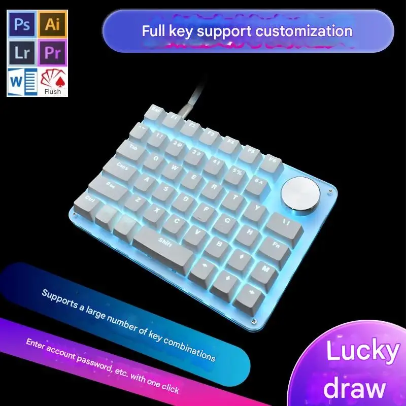 MK45 Single-hand Keyboard Macro Programming Knob for Drawing PS/Ai/LR/PR Office Independent Chip Custom Mechanical Keyboard