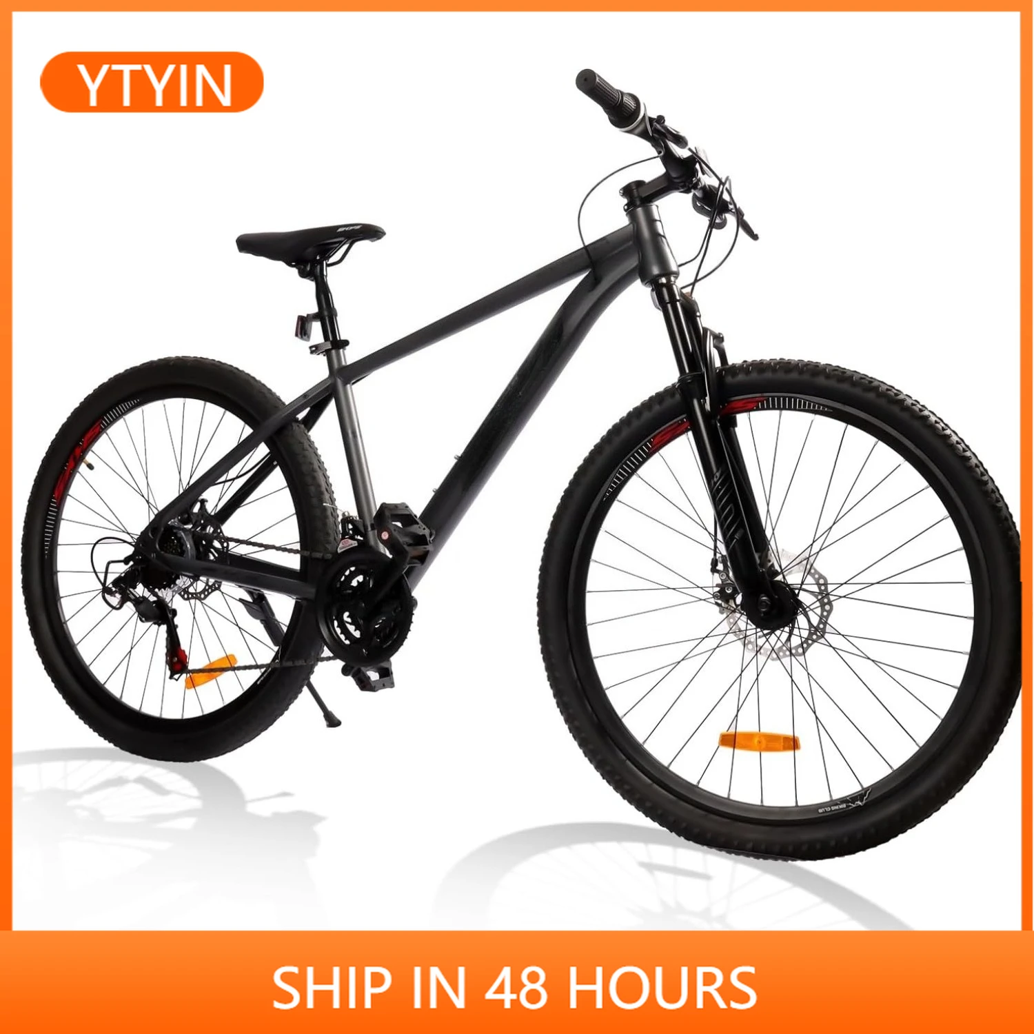 دراجة جبلية YTYIN مقاس 27.5 بوصة، تحويل 21 سرعة، فرامل قرصية، دراجة للبالغين مع شوكة تعليق، مثالية للمغامرين