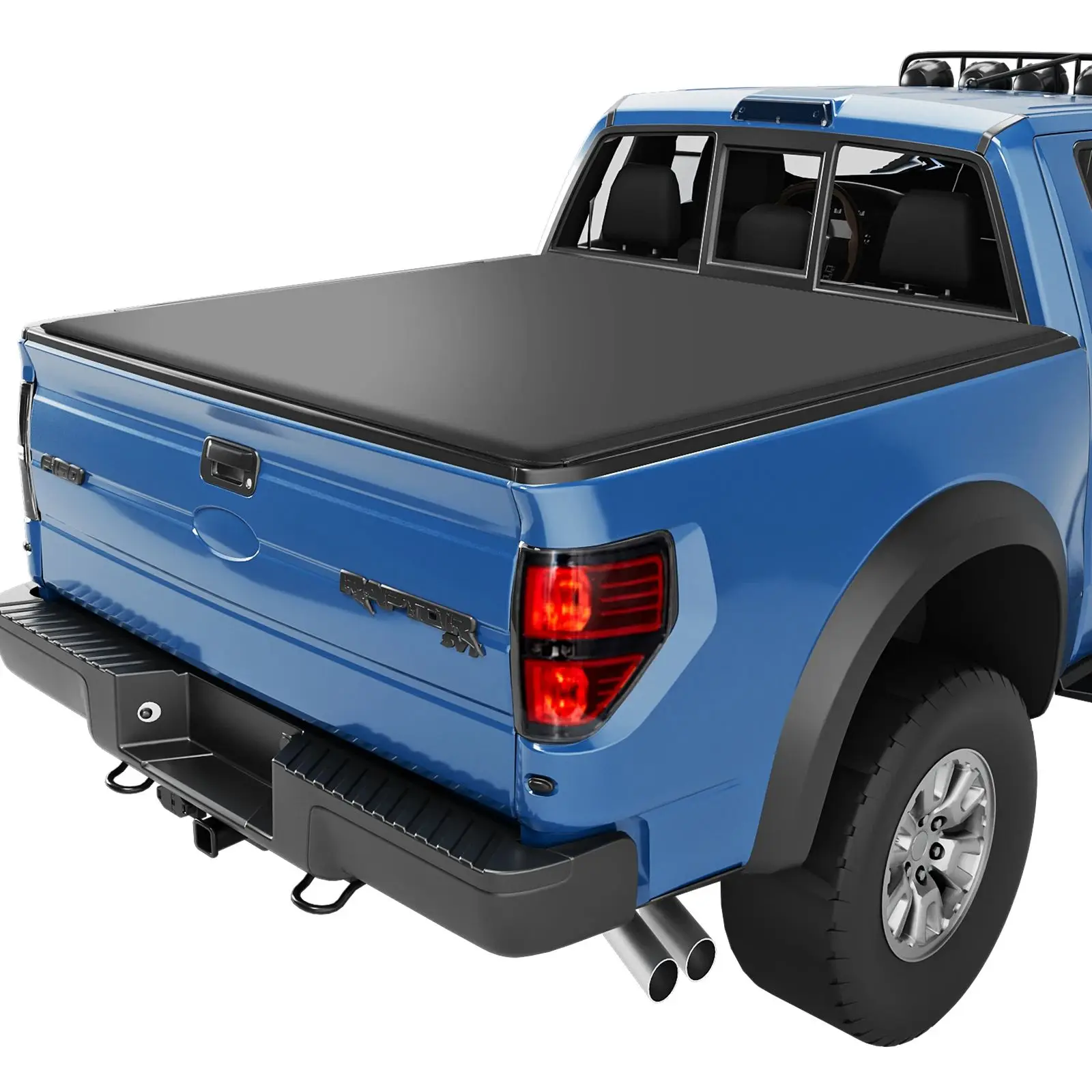 5.5' Soft Roll-up Truck Bed Tonneau Cover Compatible with 2004-2023 Ford F-150, Truck Bed Cover for Ford F-150