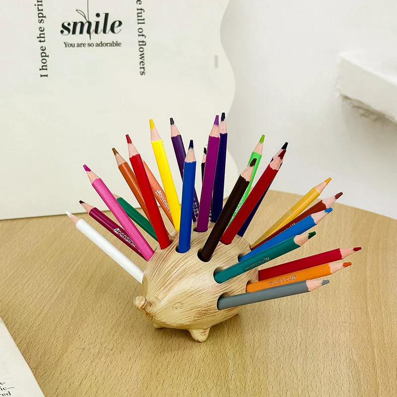 Portapenne Scatola portaoggetti per matite a forma di riccio per studenti e ornamenti decorativi per desktop da ufficio