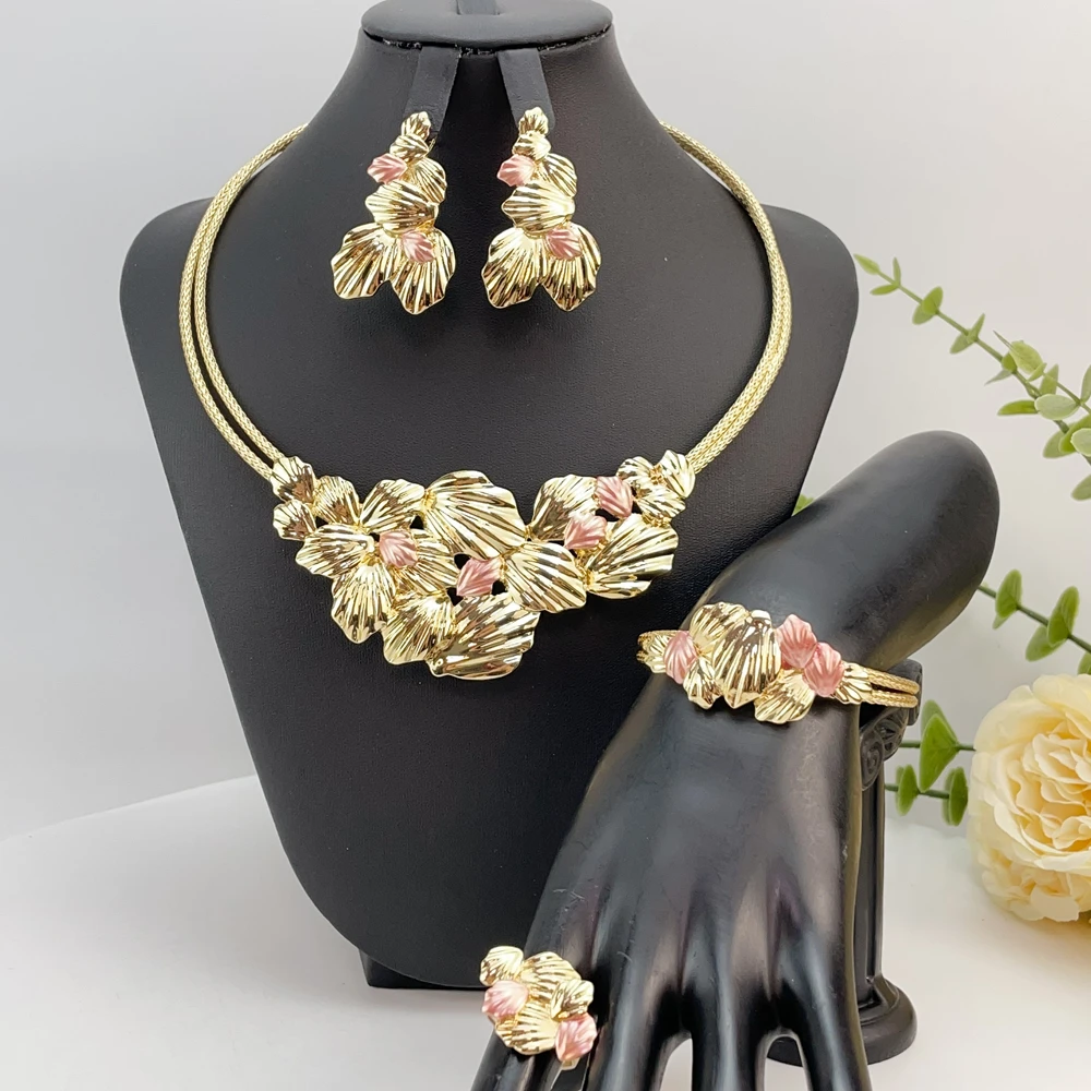 

Latest Brazilian Exquisite Handmade Beautiful Necklace Wedding Party Accessories Fashion Women Jewelry Set FHK23359