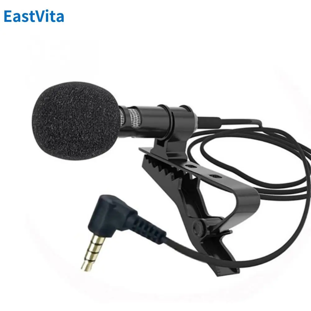 3.5mm Lavalier Microphone Vocal Stand Clip Tie For Mobile Phone Conference Speech Audio Video Lapel Microphone