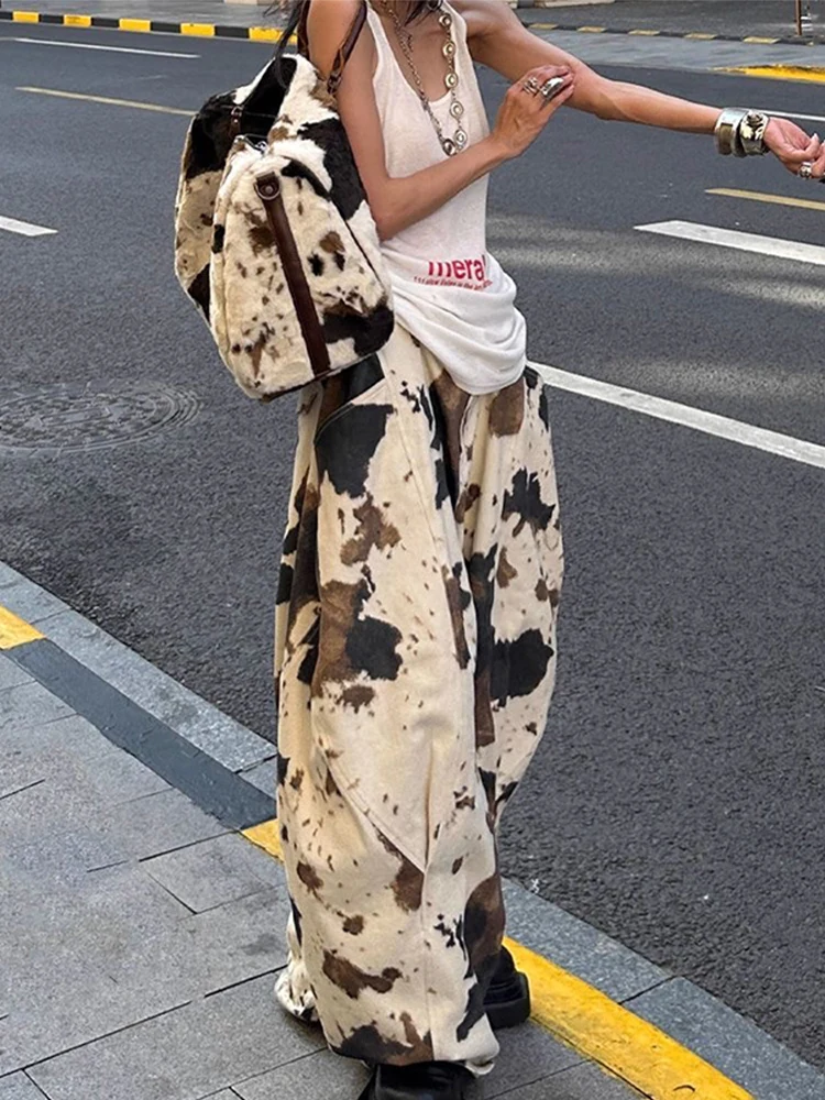 

2025 женские джинсы с высокой талией, винтажные прямые мешковатые джинсовые брюки, уличная одежда, дизайн Y2K, модные широкие джинсовые брюки