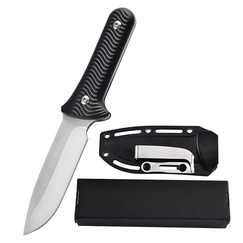 High Hardness Outdoor Utility Knife with K Sheath, Portable Camping EDC Fixed Blade Tool for Daily Use