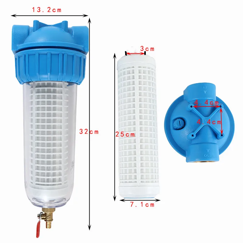 10 inch Transparent Backwash Water Purifier Filter High Pressure Washer Filter With Sewage Outlet