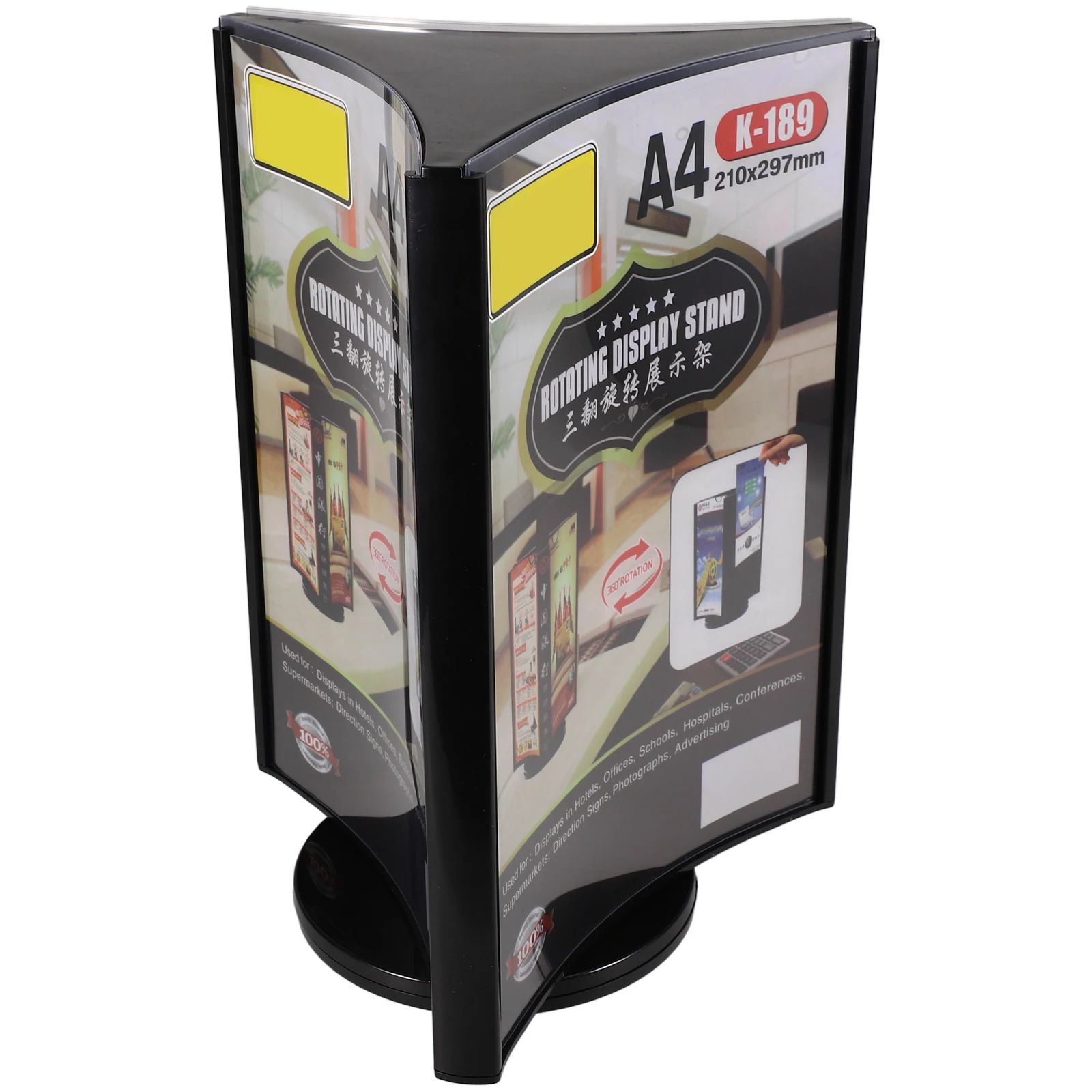Rotating Table A4 Black Transparent Acrylic Menu Stand Multi Side Display Holder Sign Vertical Sign Holder Price Tag Rotary