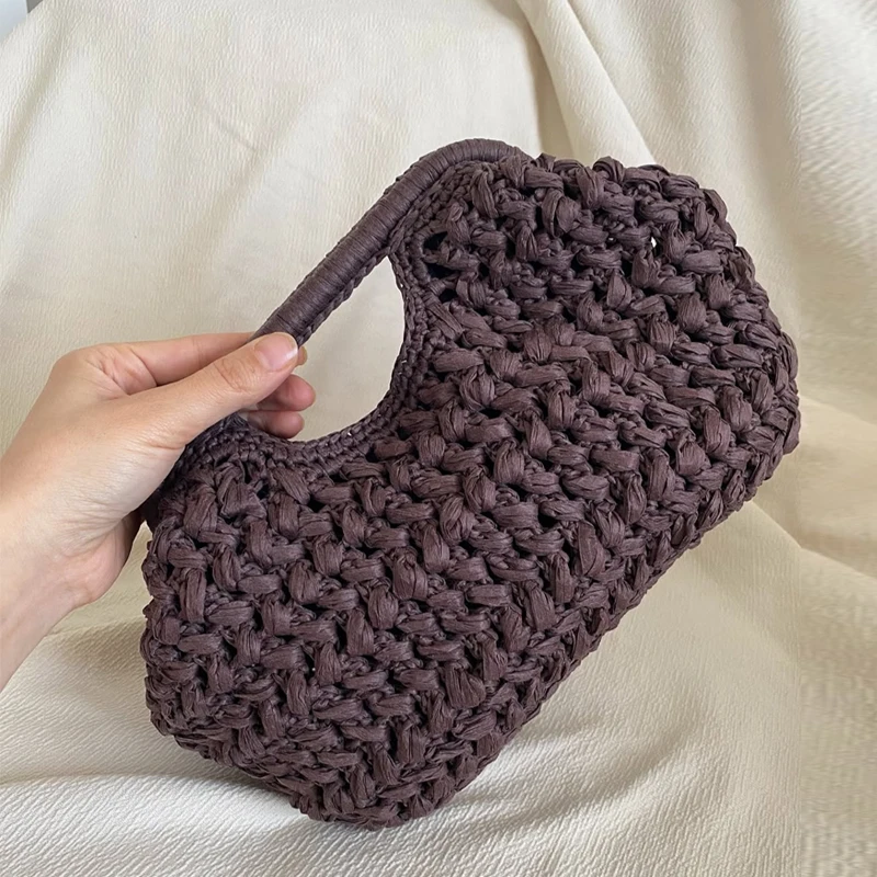 

Clip Evening Clutch Bags For Women Luxury Designer Handbags And Purses 2025 New In Straw Woven Hollow Top Handle Small Handheld
