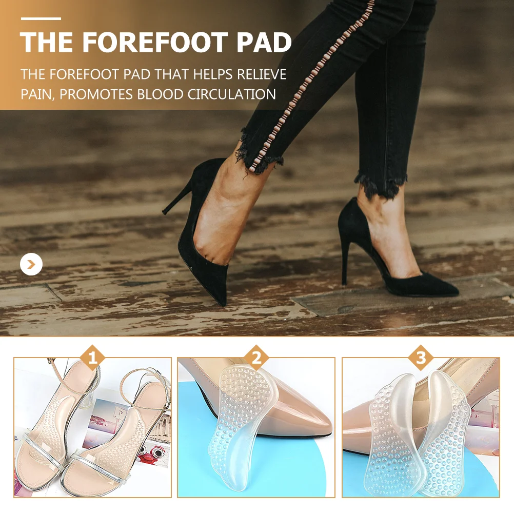 

3 Pairs Arch Dot Waist Pad Support Insoles for Heels Forefoot Cushion High-heel Wear-resistant Floor Mat