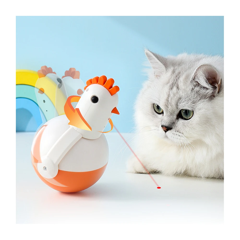 360 Degree Random Shaking Chick Shape Laser Tumbler Cat Toy