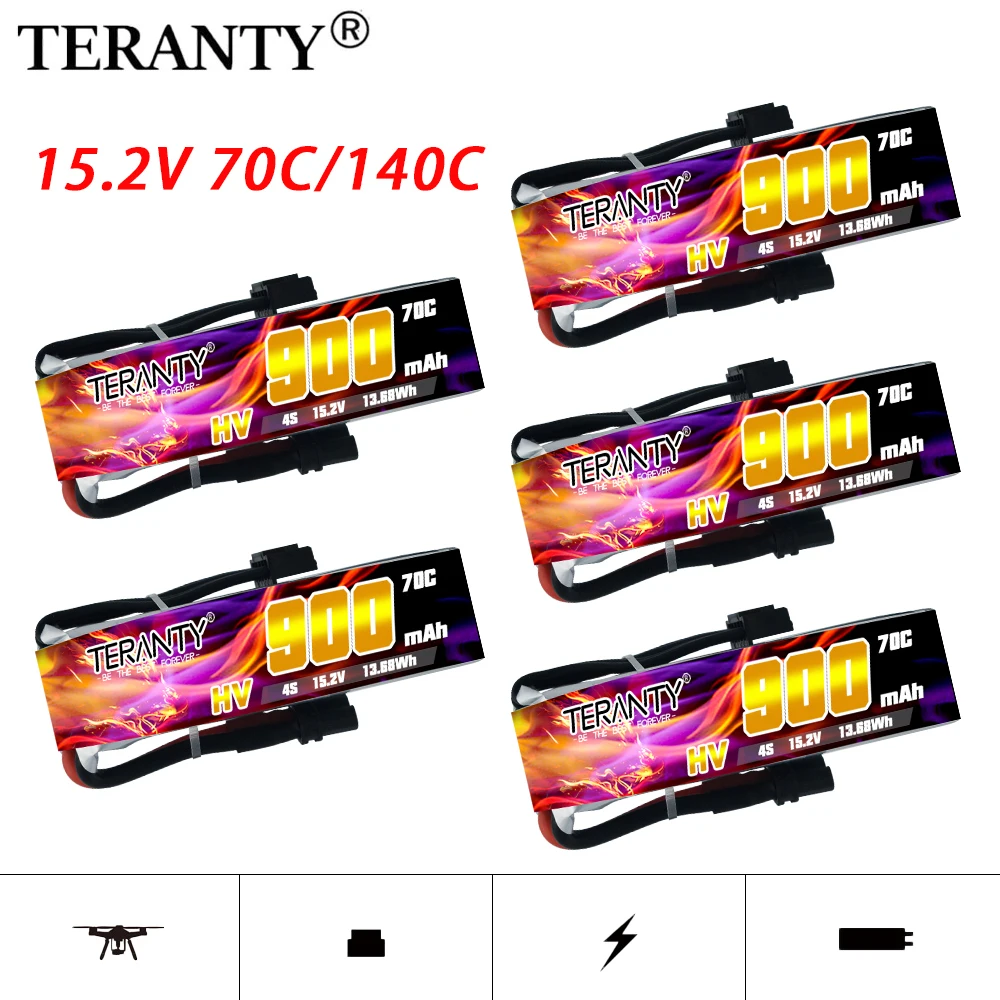 TREANTY 900mAh 4S 15.2V 70C/140C Indoor Traversing Aircraft Model UAV FPV High magnification Aerial Camera Lithium Battery HV