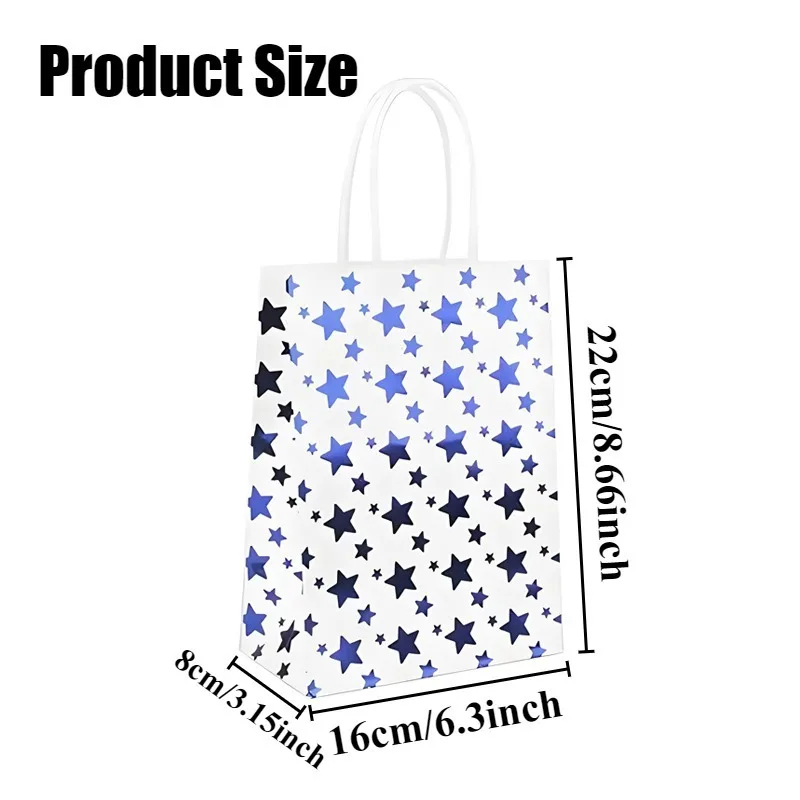 12/24/36PCS Bunte Stern Papiertüten Mehrfarbige Geschenkverpackung Weihnachtsfeiern Geburtstag Hochzeit Geschenkverpackung Handtaschen – Detail 1
