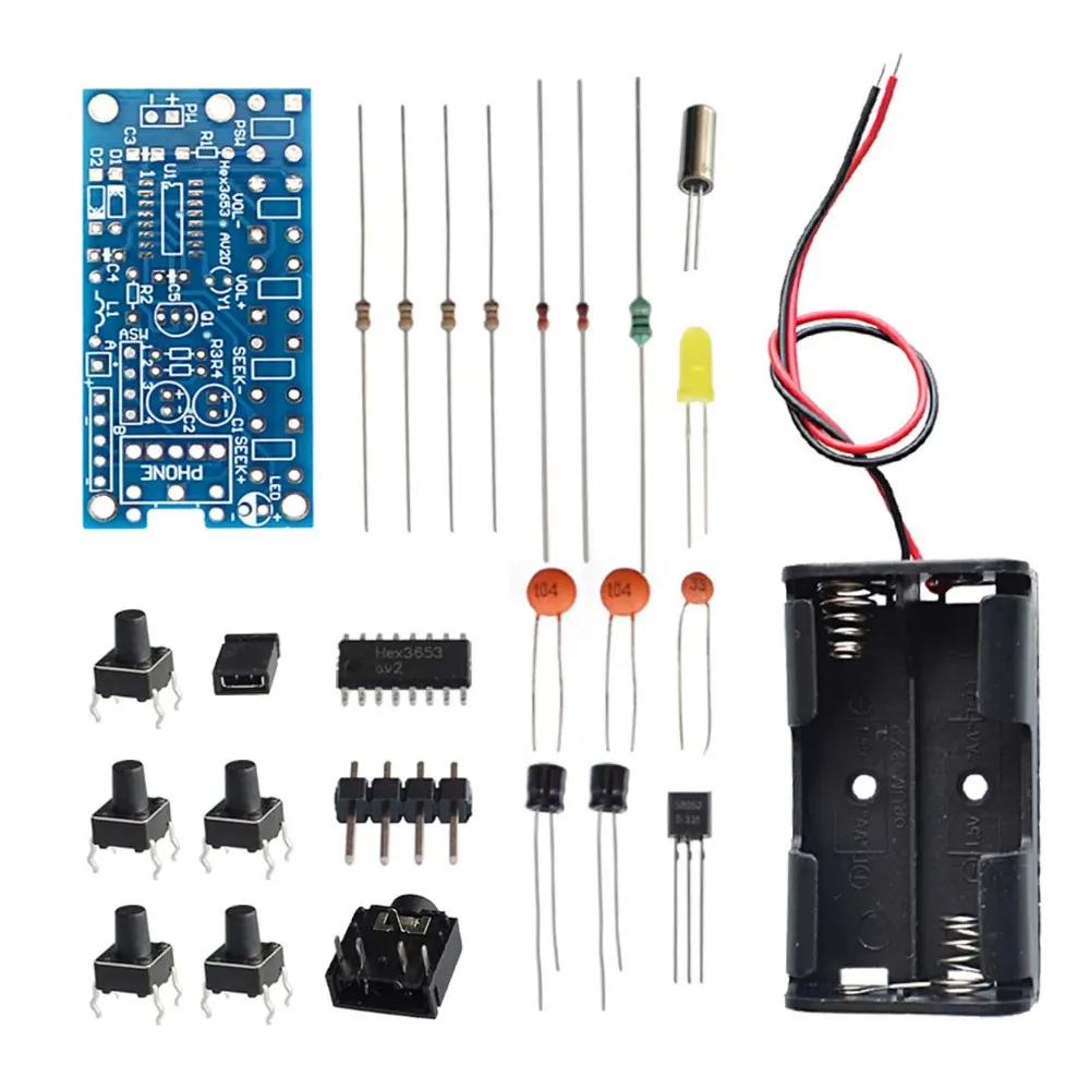 DIY Electronic Kits Wireless Stereo FM Radio Receiver Module PCB  76MHz-108MHz DC 1.8V-3.6V