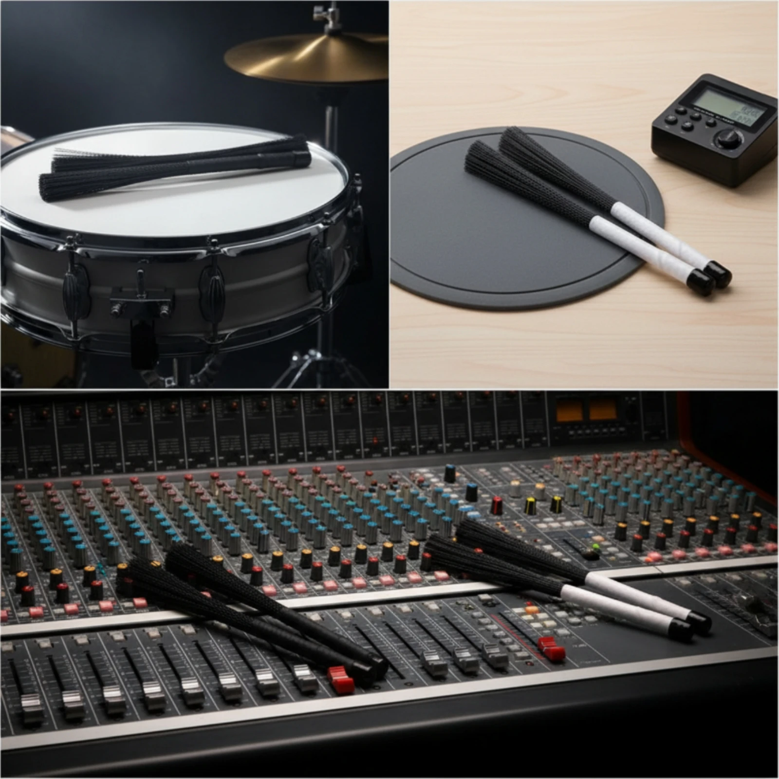 Nylon Drum Brushes Comfortable Drum Brushes Percussion Long-Lasting Drumsticks Soft-Touch for Drummers, Cajon, Rehearsal
